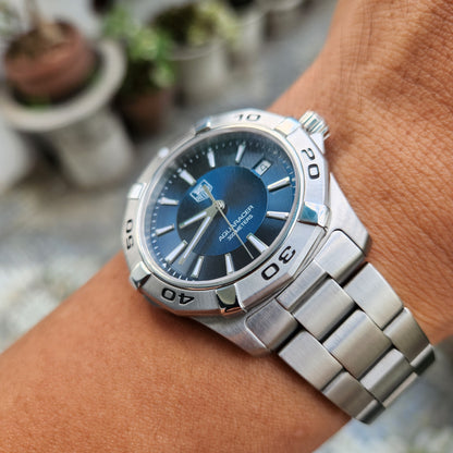Tag Heuer Aquaracer Steel Bezel in Sunray Blue Dial 39mm