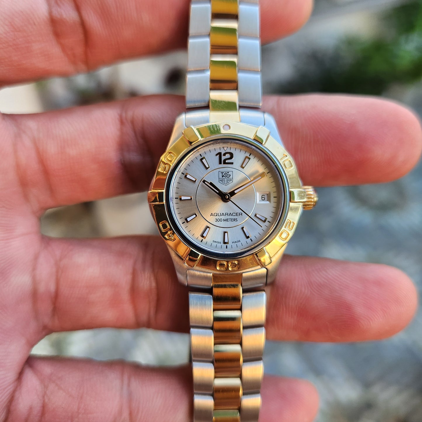 Tag Heuer Ladies Aquaracer Two-Tone Silver Dial 27mm