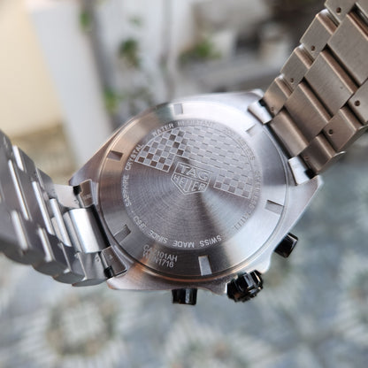 Tag Heuer F1 Chronograph Ceramic Bezel with Orange Accents in Asphalt Grey Dial 43mm - Complete Set