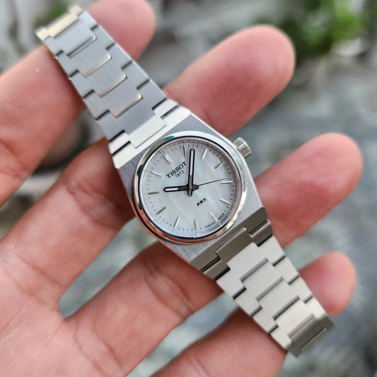 Tissot PRX Ladies in White Mother of Pearl Dial 25mm - Complete Set