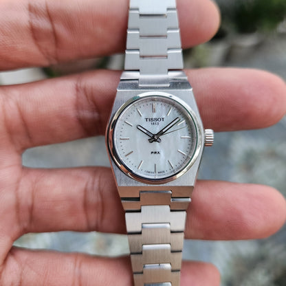 Tissot PRX Ladies in White Mother of Pearl Dial 25mm - Complete Set