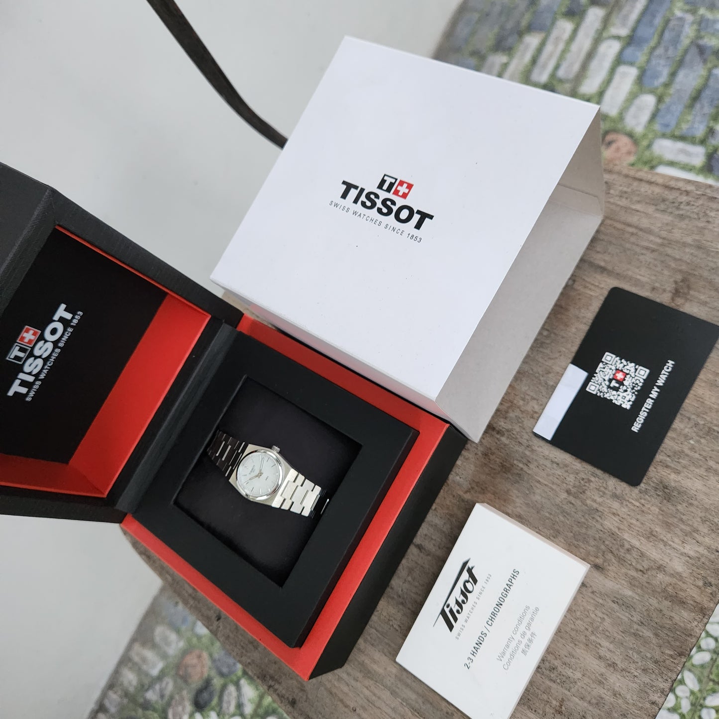Tissot PRX Ladies in White Mother of Pearl Dial 25mm - Complete Set
