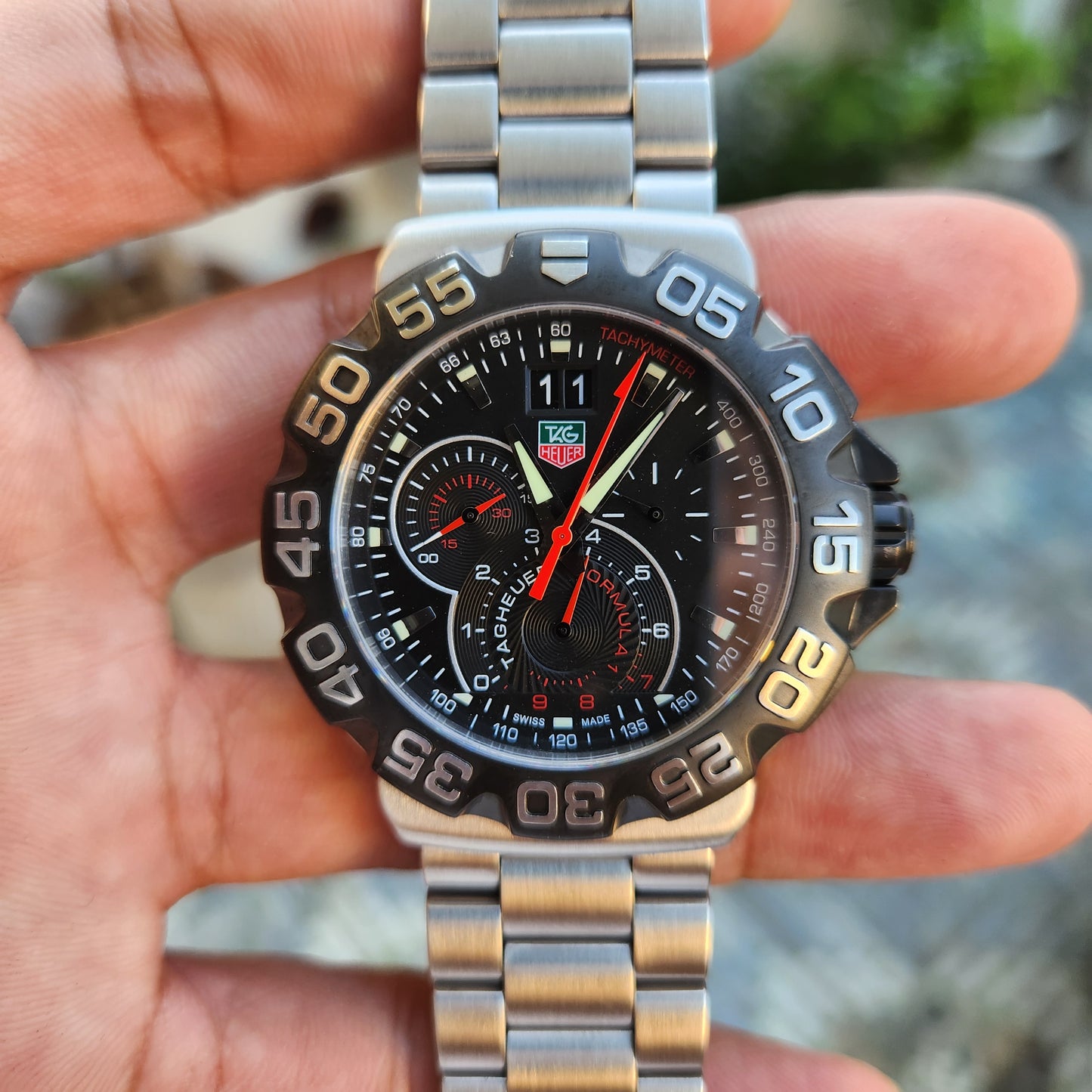 Tag Heuer F1 Grande Date Chronograph Black Dial 44mm - Complete Set