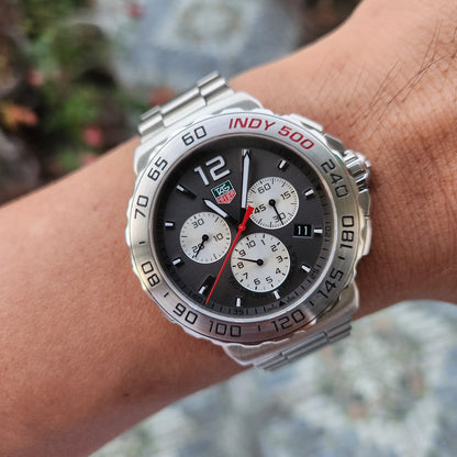 Tag Heuer F1 Chronograph INDY 500 Anthracite Sunray Grey Dial 42mm