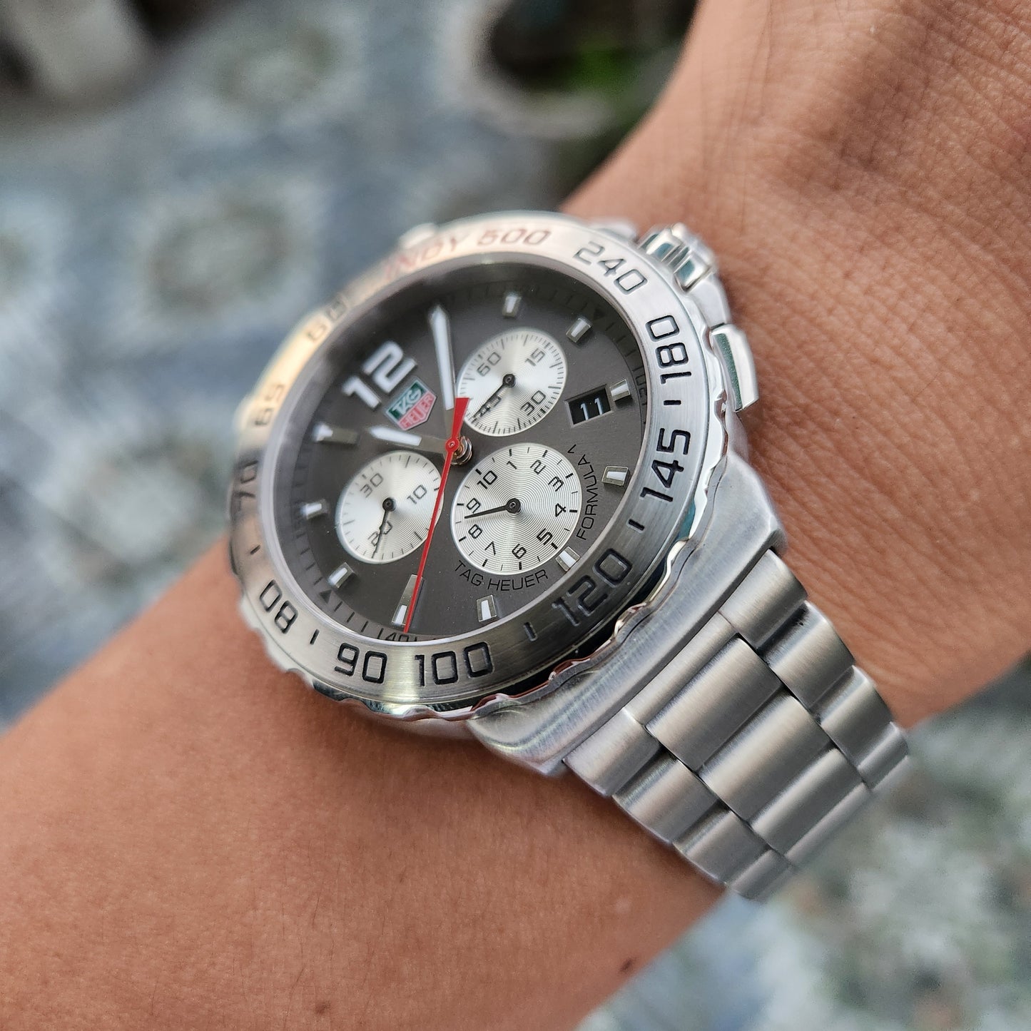 Tag Heuer F1 Chronograph INDY 500 Anthracite Sunray Grey Dial 42mm
