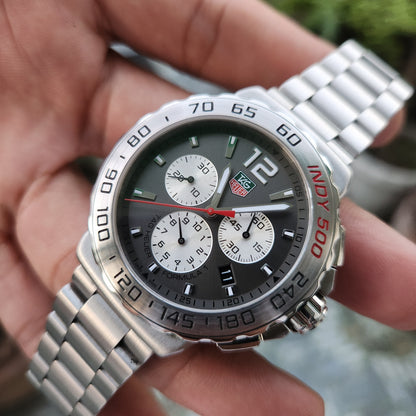 Tag Heuer F1 Chronograph INDY 500 Anthracite Sunray Grey Dial 42mm
