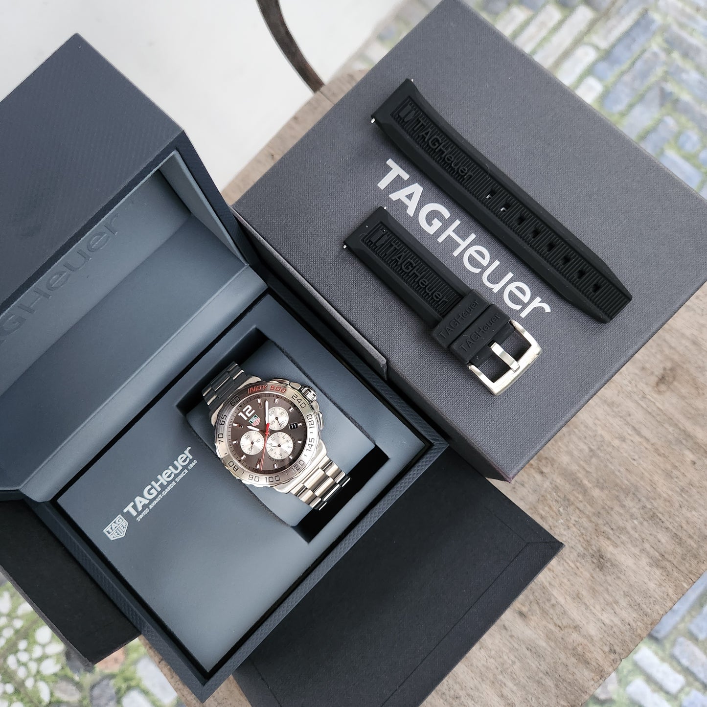 Tag Heuer F1 Chronograph INDY 500 Anthracite Sunray Grey Dial 42mm