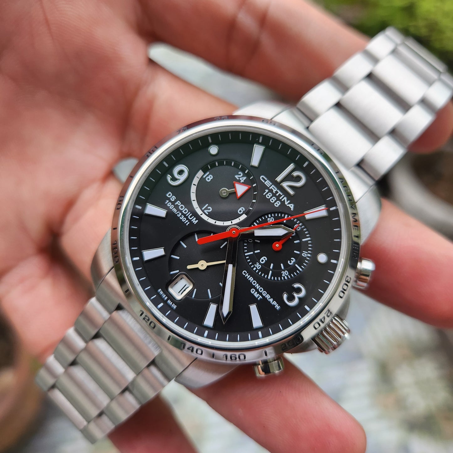 Certina DS Action Podium GMT Chronograph Black Dial 42mm - Complete Set