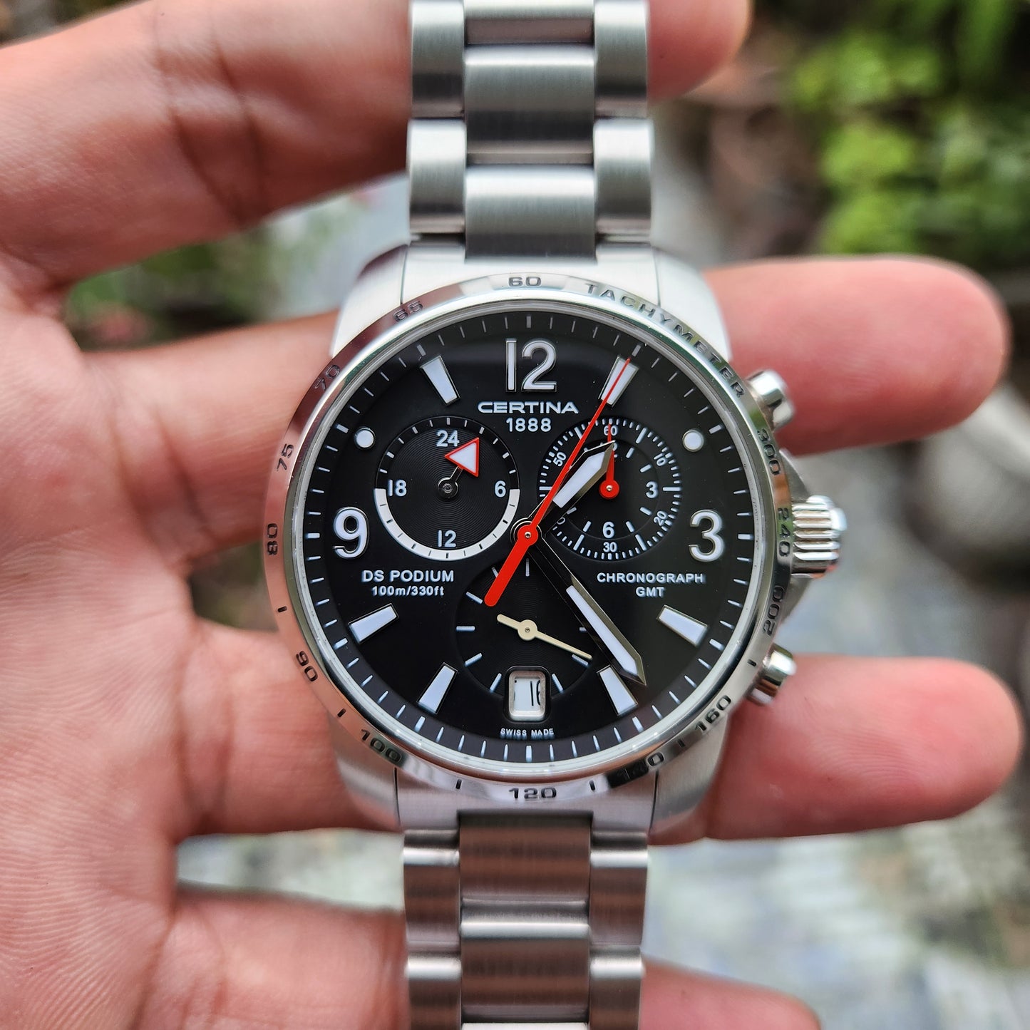 Certina DS Action Podium GMT Chronograph Black Dial 42mm - Complete Set