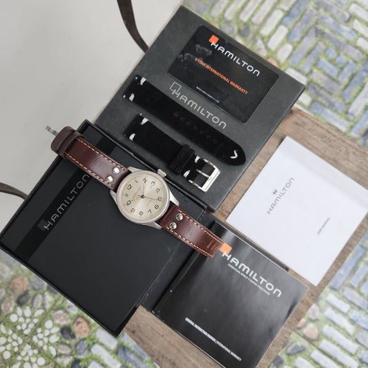 Hamilton Khaki Field Pioneer Powermatic 80 in Silver Dial 45mm - Complete Set