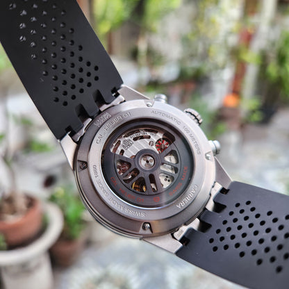 Tag Heuer Carerra Heuer 01 Chronograph Titanium in Black Sunray Grey Dial 43mm - Complete Set
