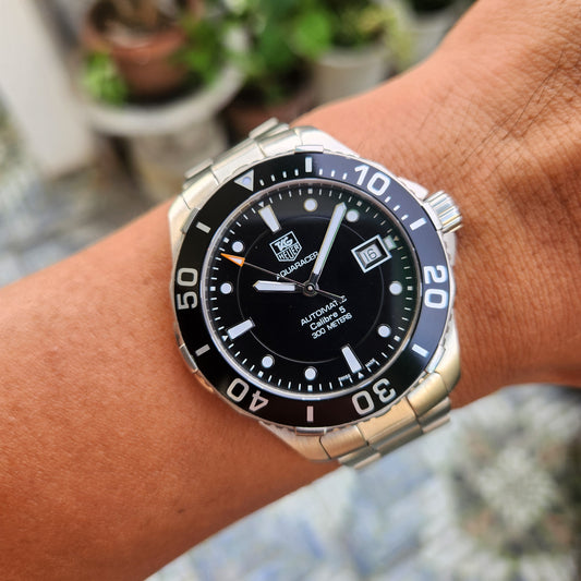 Tag Heuer Aquaracer Calibre 5 Steel Alu Bezel in Black Dial 41mm - Complete Set