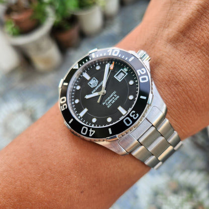 Tag Heuer Aquaracer Calibre 5 Steel Alu Bezel in Black Dial 41mm - Complete Set