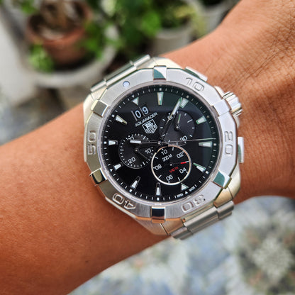 Tag Heuer Aquaracer Chronograph Grande Date Black Dial 43mm - Complete Set