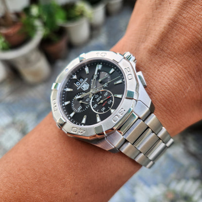 Tag Heuer Aquaracer Chronograph Grande Date Black Dial 43mm - Complete Set