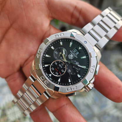 Tag Heuer Aquaracer Chronograph Grande Date Black Dial 43mm - Complete Set