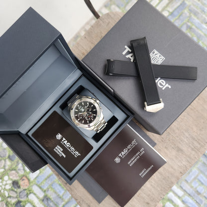 Tag Heuer Aquaracer Chronograph Grande Date Black Dial 43mm - Complete Set