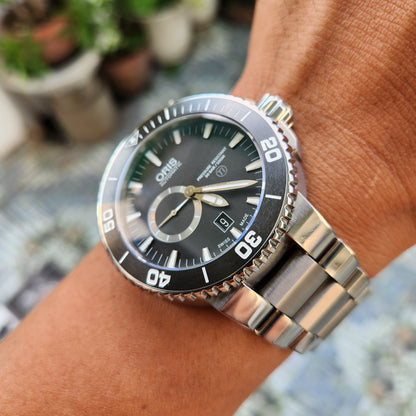 Oris Titan Small Second Date with Ceramic Bezel in Black Dial 46mm