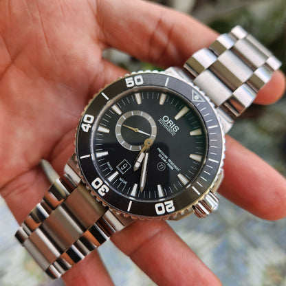 Oris Titan Small Second Date with Ceramic Bezel in Black Dial 46mm