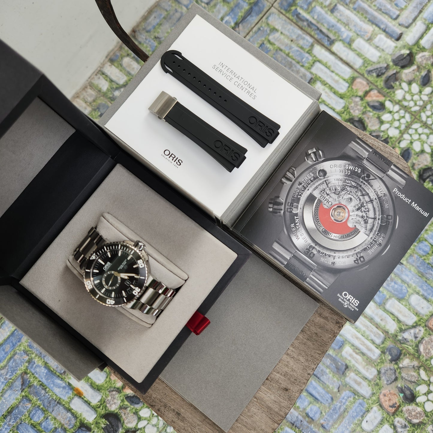 Oris Titan Small Second Date with Ceramic Bezel in Black Dial 46mm