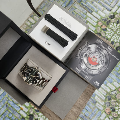 Oris Titan Small Second Date with Ceramic Bezel in Black Dial 46mm