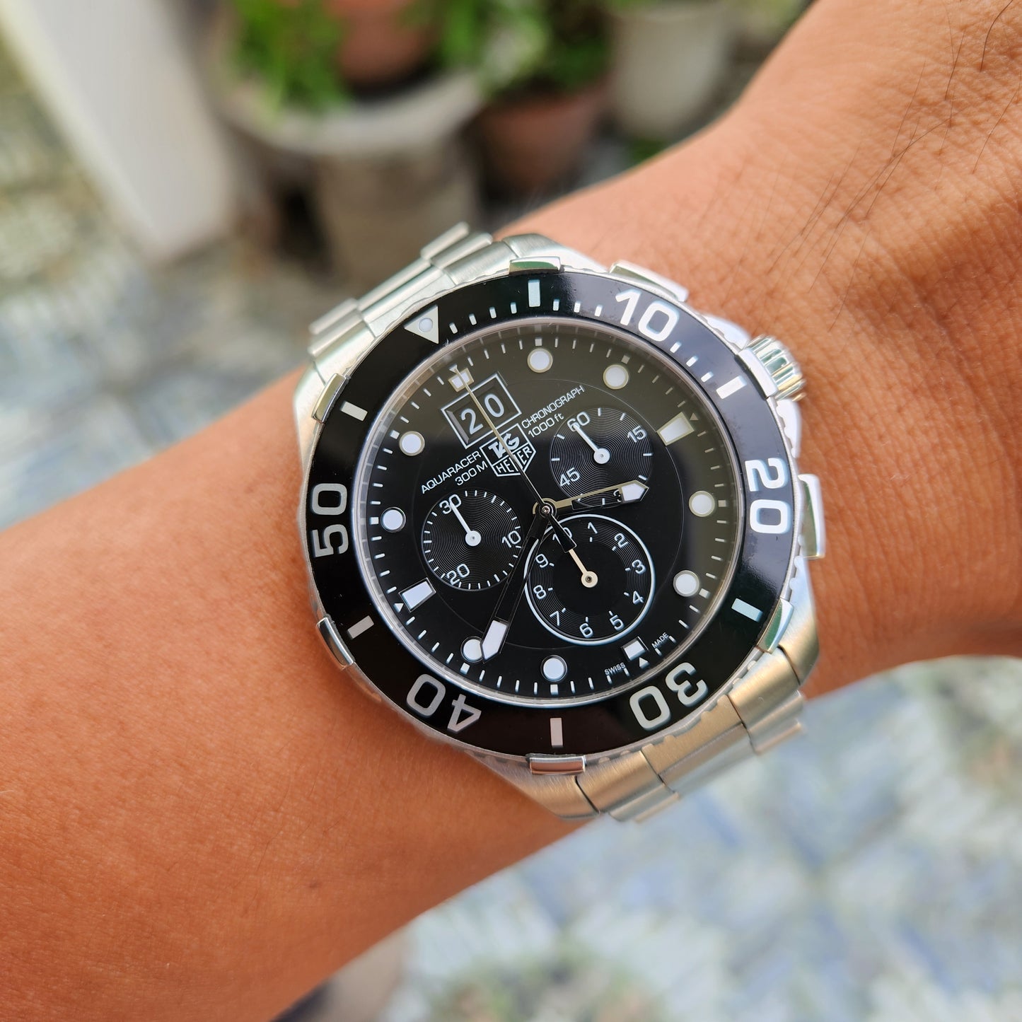 Tag Heuer Aquaracer Chronograph Grande Date Black Dial 43mm