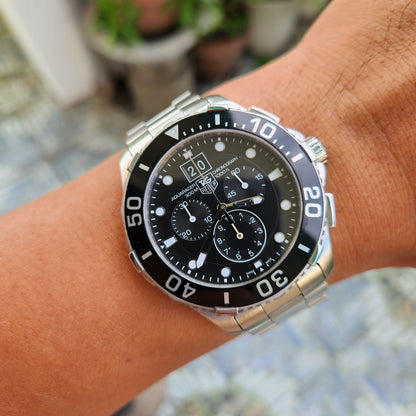 Tag Heuer Aquaracer Chronograph Grande Date Black Dial 43mm
