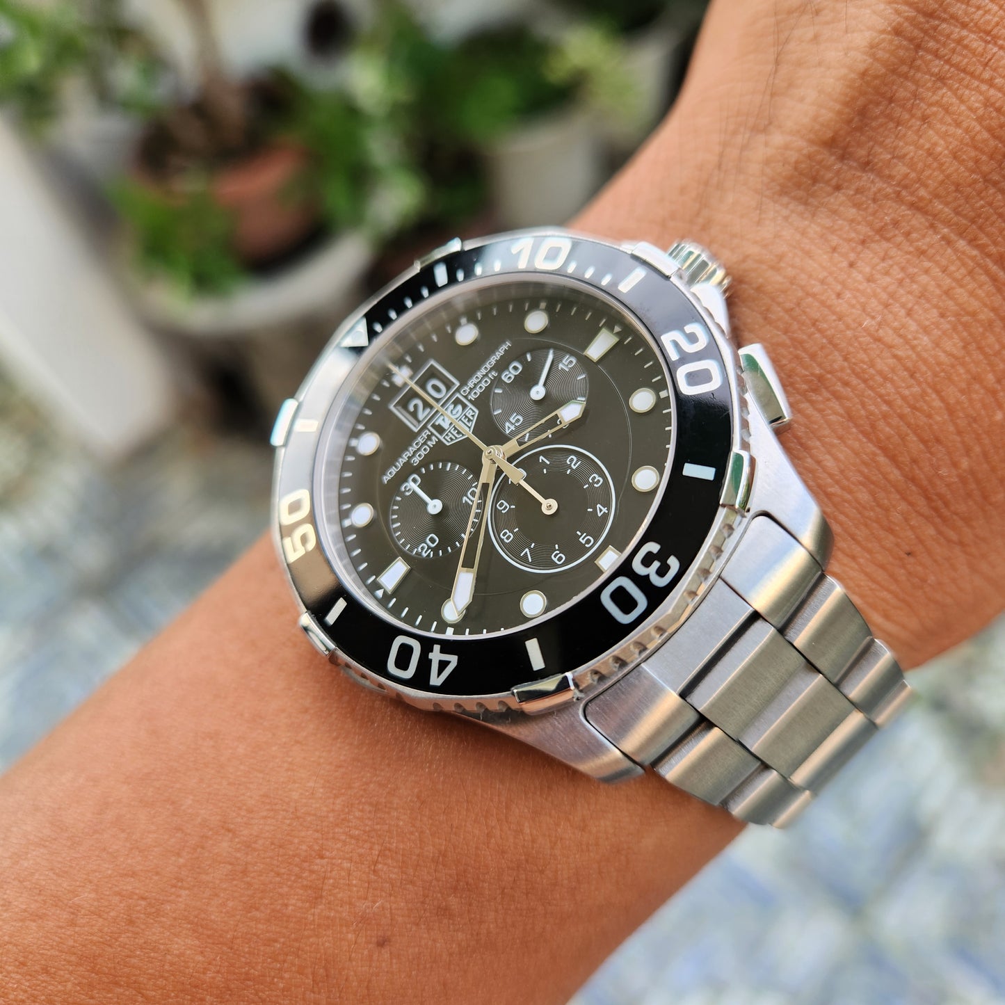 Tag Heuer Aquaracer Chronograph Grande Date Black Dial 43mm