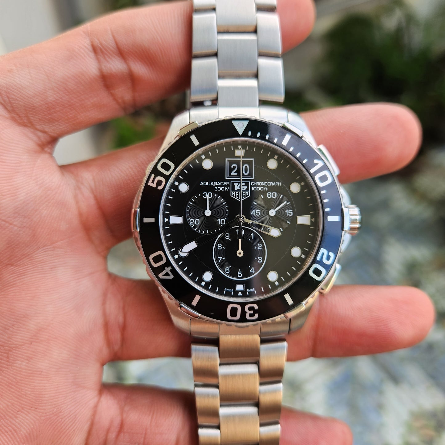Tag Heuer Aquaracer Chronograph Grande Date Black Dial 43mm