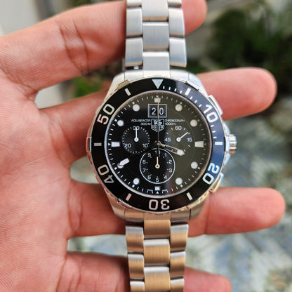 Tag Heuer Aquaracer Chronograph Grande Date Black Dial 43mm