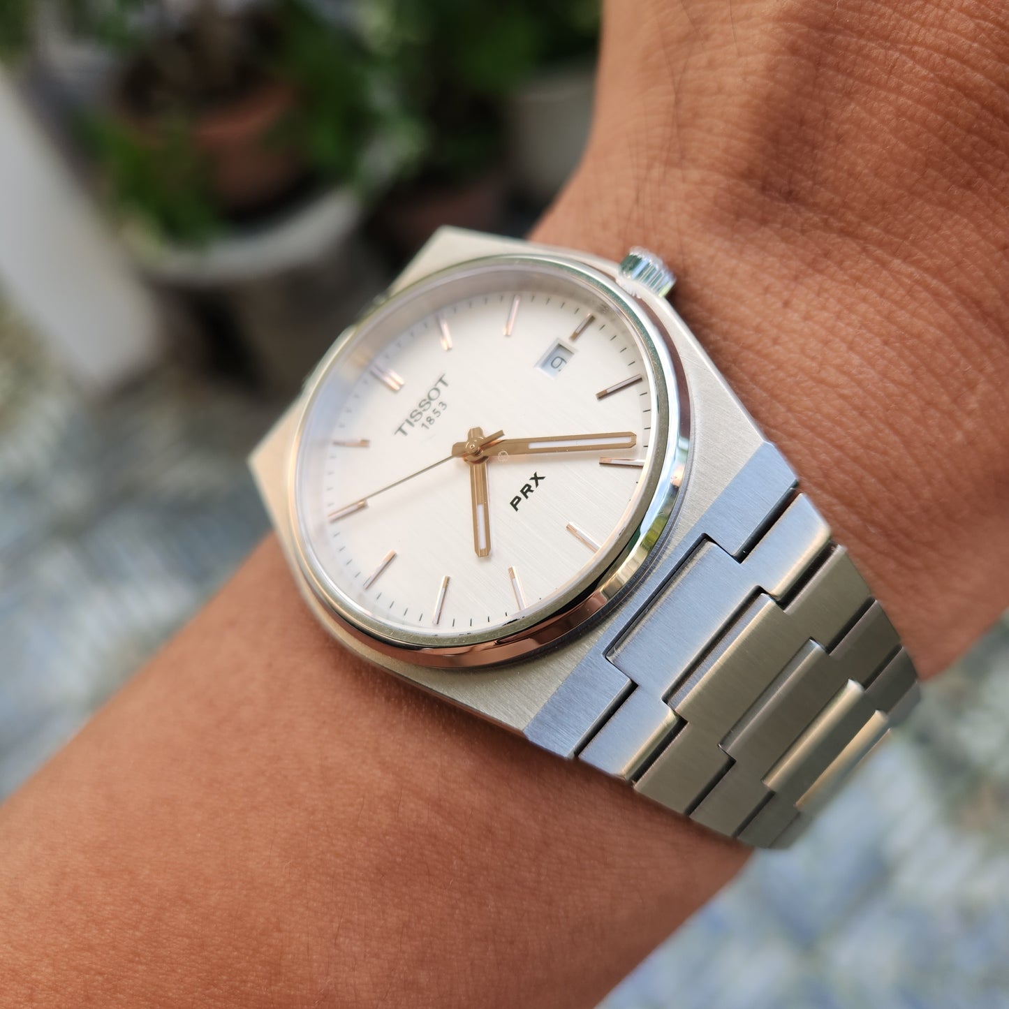 Tissot PRX Rose Gold Indeces in Silver/White Dial 40mm