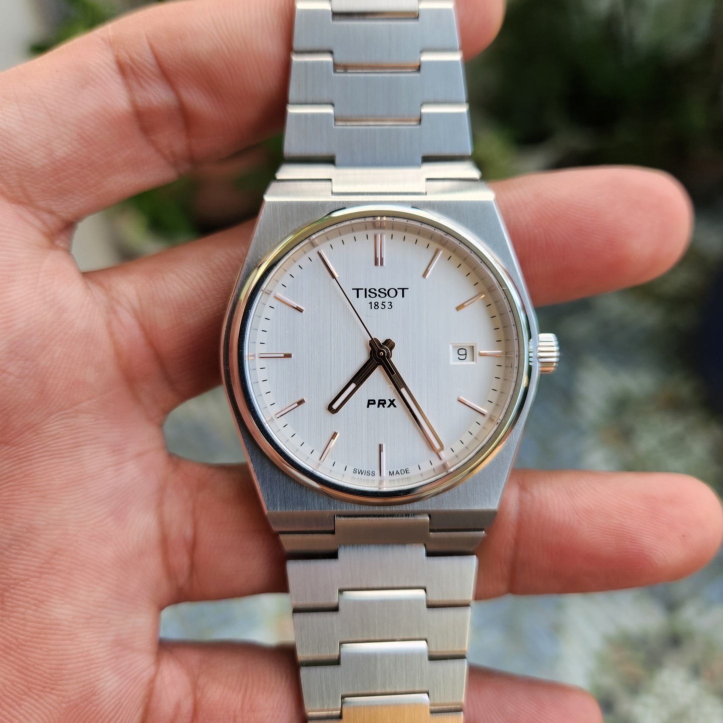 Tissot PRX Rose Gold Indeces in Silver/White Dial 40mm