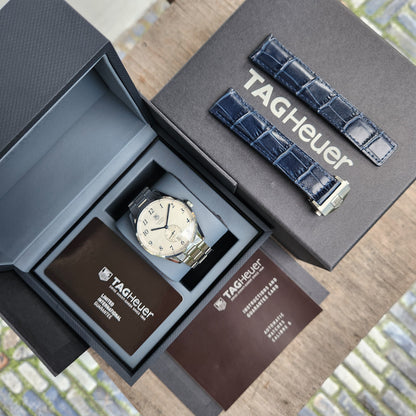 Tag Heuer Carrera Heritage Calibre 6 Blue Markers White Dial - Complete Set