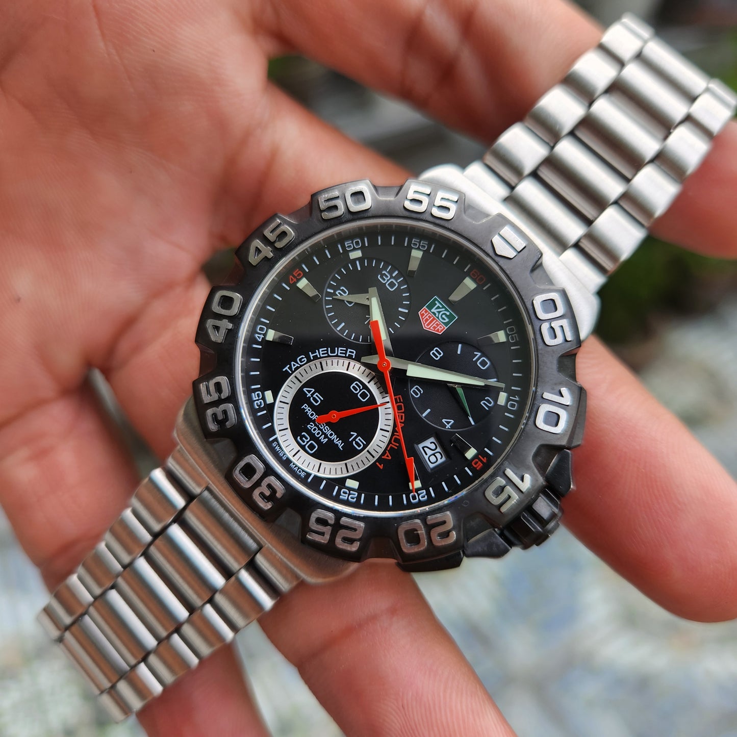 Tag Heuer F1 Chronograph Alonso Black Dial 41mm