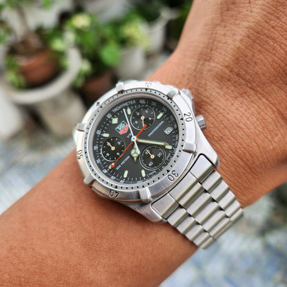 Tag Heuer 2000 Series Professional Vintage Chronograph 38mm Matte Black Dial
