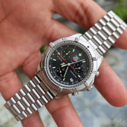 Tag Heuer 2000 Series Professional Vintage Chronograph 38mm Matte Black Dial