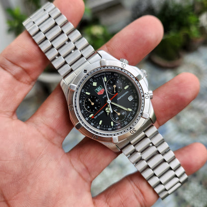 Tag Heuer 2000 Series Professional Vintage Chronograph 38mm Matte Black Dial