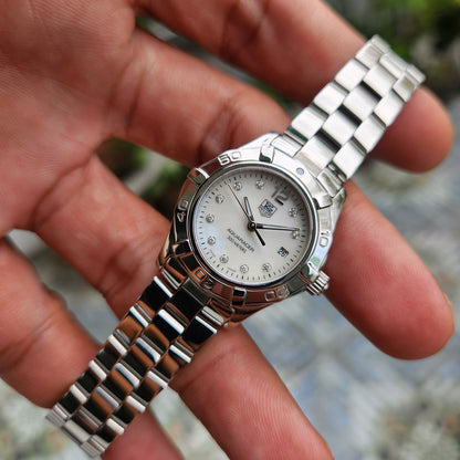 Tag Heuer Ladies Aquaracer White Mother of Pearl Dial with Diamonds 27mm&nbsp;