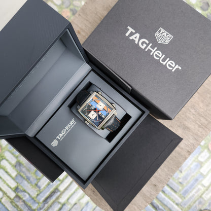 Tag Heuer Monaco Calibre 11 Gulf Special Edition Caliber 11 39mm in Blue/Orange Racing Stripes Dial