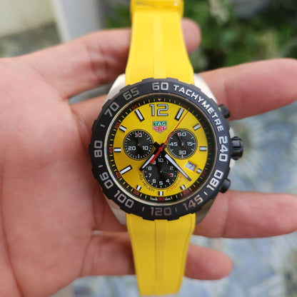 Tag Heuer F1 Chronograph Yellow Dial 43mm - Complete Set