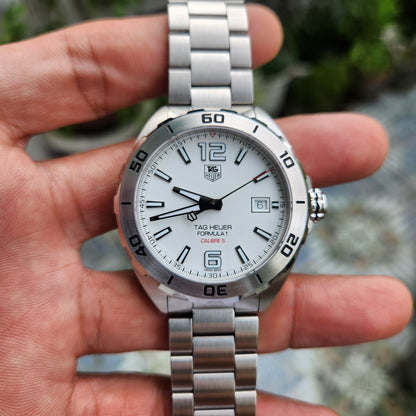 Tag Heuer F1 Calibre 5 White Dial 41mm - Complete Set