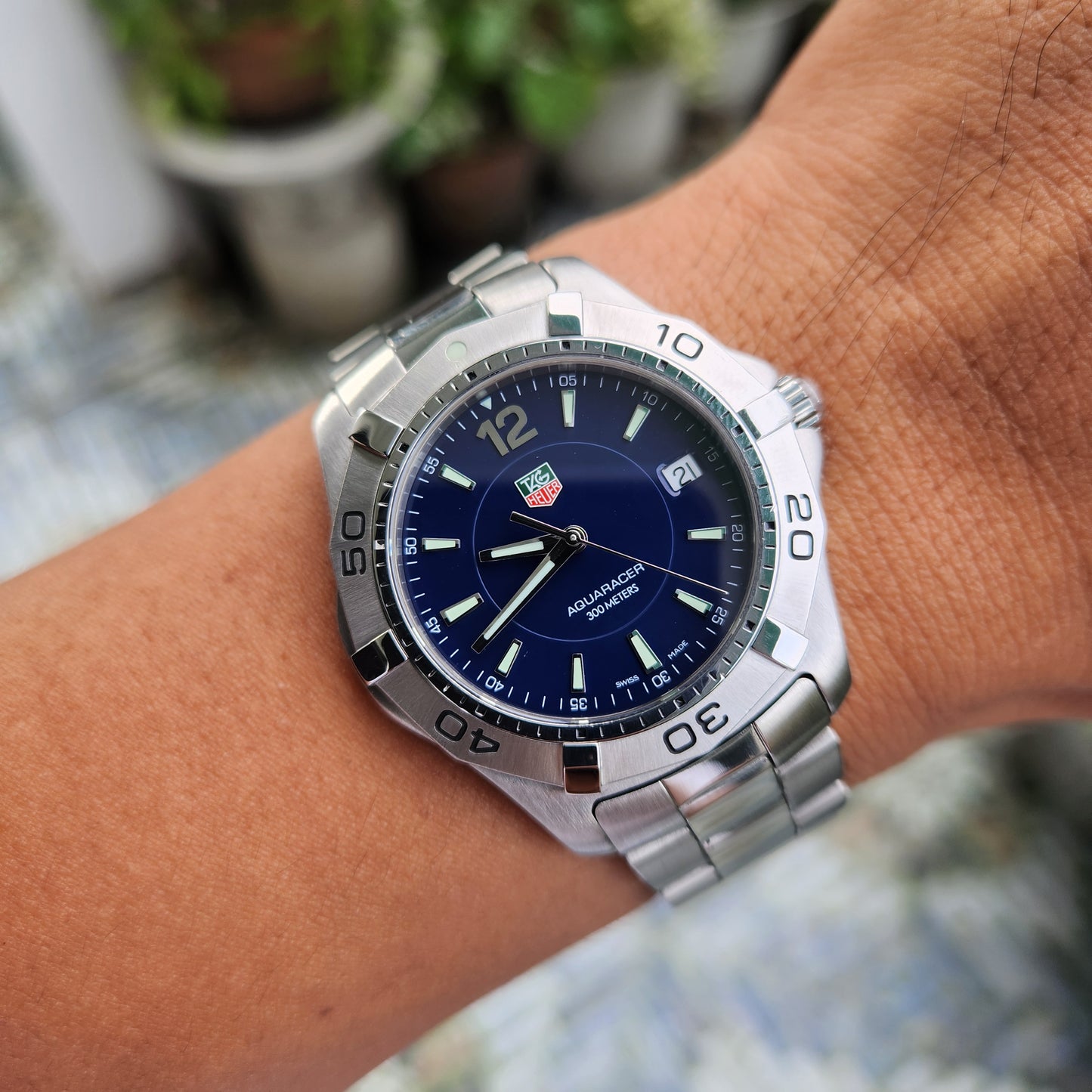 Tag Heuer Aquaracer 300M Steel Bezel in Blue Dial 39mm