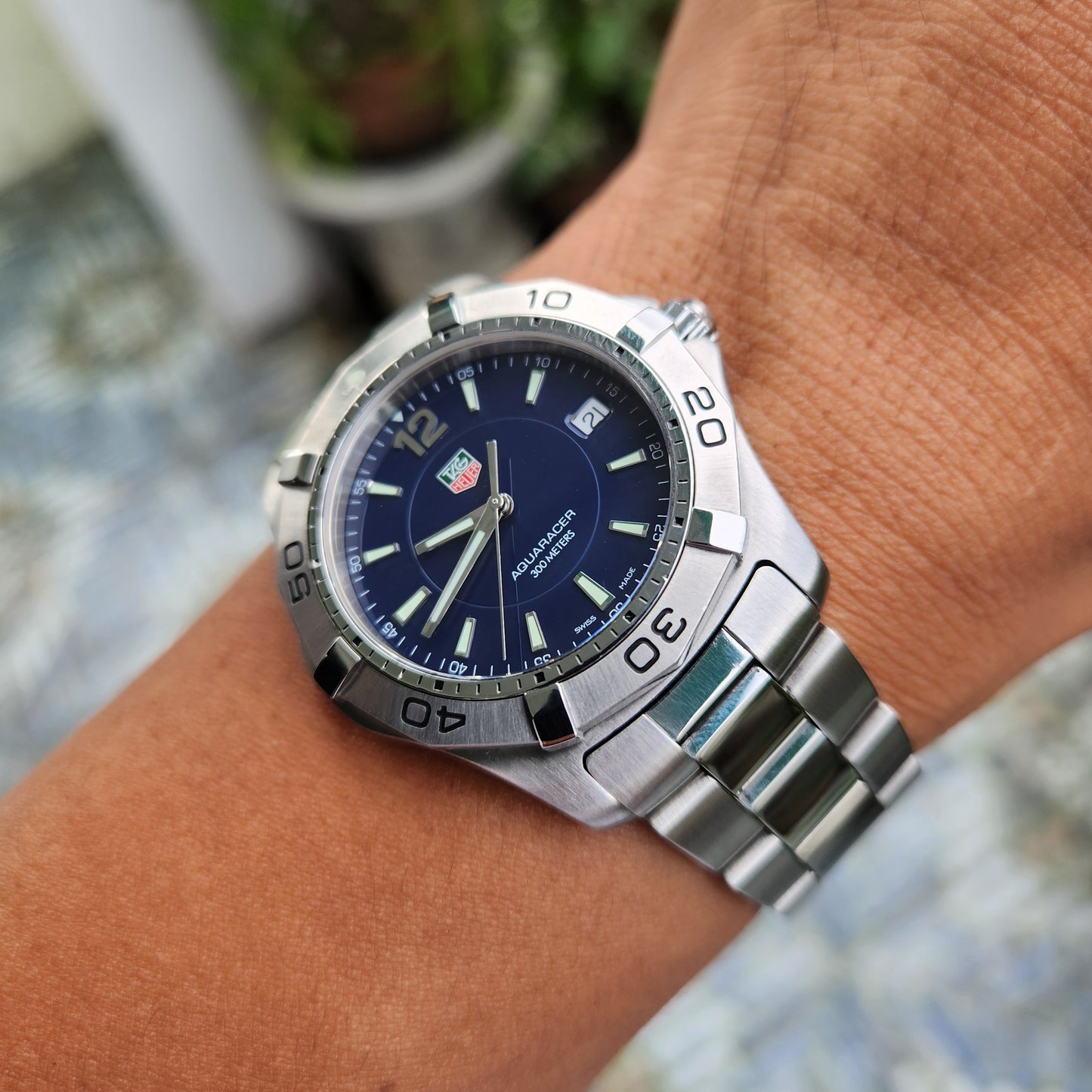 Tag Heuer Aquaracer 300M Steel Bezel in Blue Dial 39mm