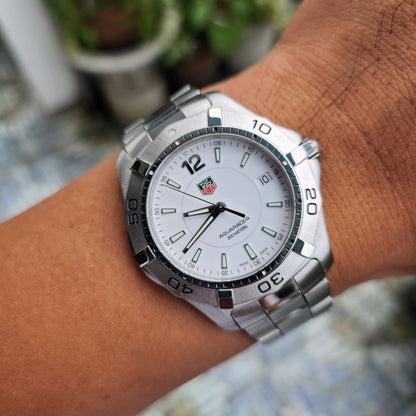 Tag Heuer Aquaracer 300M Steel Bezel in White Dial 39mm
