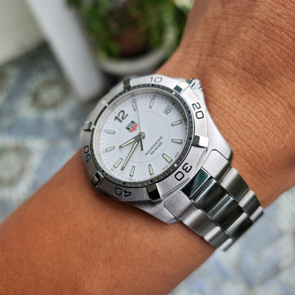 Tag Heuer Aquaracer 300M Steel Bezel in White Dial 39mm
