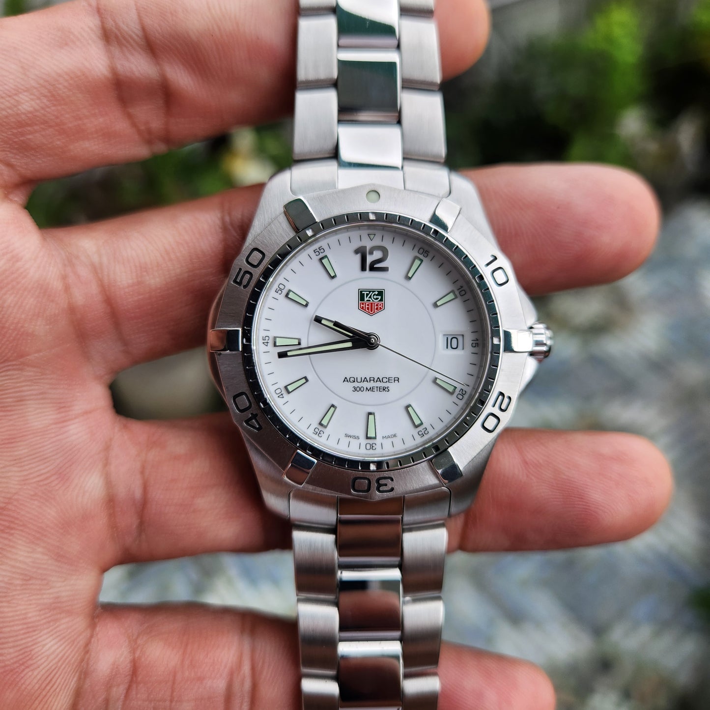 Tag Heuer Aquaracer 300M Steel Bezel in White Dial 39mm