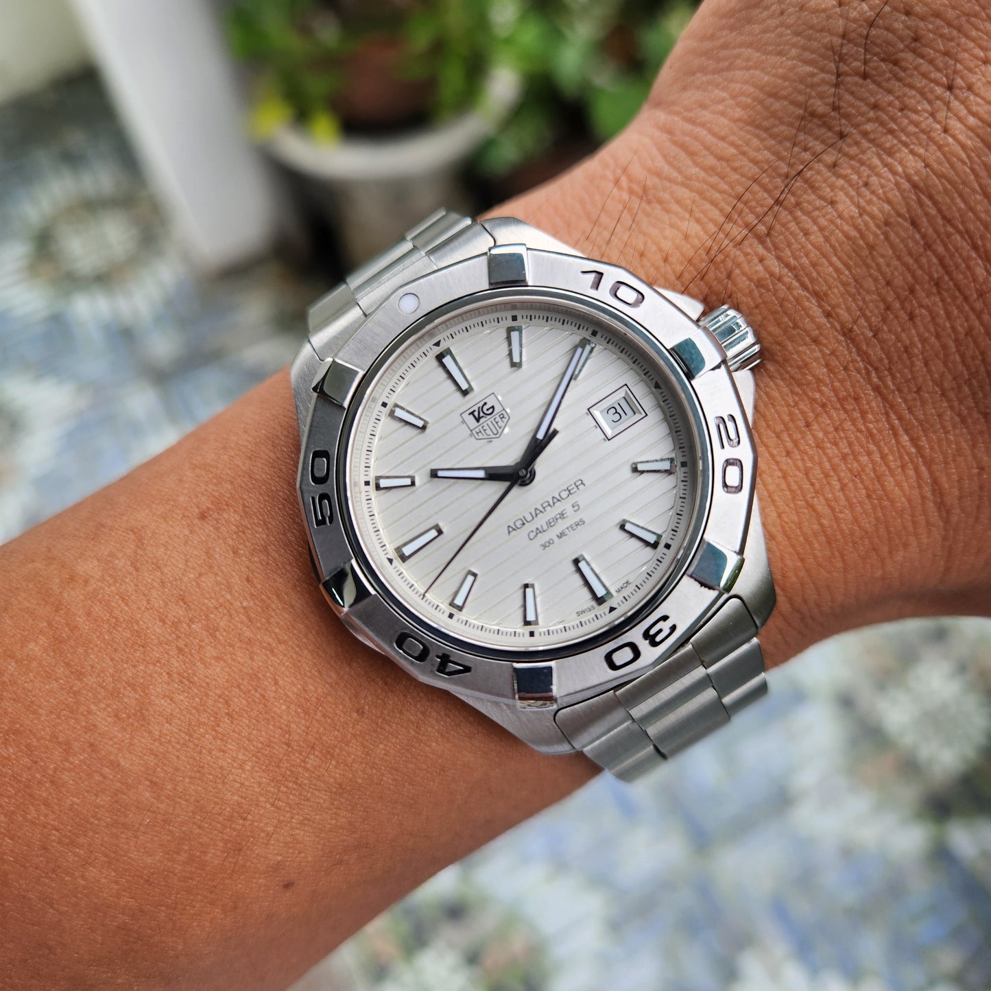 Tag Heuer Aquaracer Calibre 5 White/Silver Dial 41mm