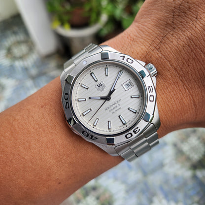 Tag Heuer Aquaracer Calibre 5 White/Silver Dial 41mm
