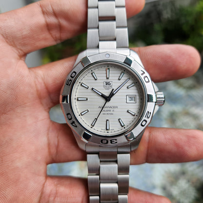 Tag Heuer Aquaracer Calibre 5 White/Silver Dial 41mm