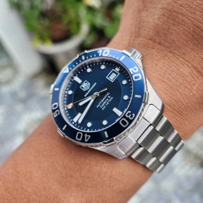 Tag Heuer Aquaracer Calibre 5 Steel Alu Bezel in Blue Dial 41mm